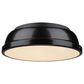 Golden Lighting Duncan 14" Flush Mount in Matte Black and Glossy Black, , large