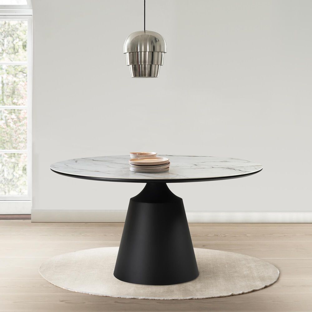 Blue River Knox Dining Table in Black and White - Table Only, , large