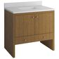 James Martin Hudson 36" Single Bathroom Vanity in Honey Oak with Single Hole 3 cm White Zeus Silestone Top and Rectangular Sink, , large