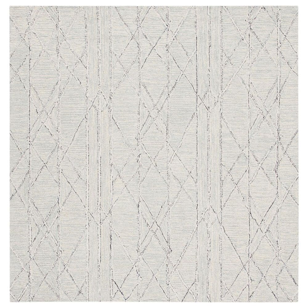 Safavieh Micro-Loop 5" Square Ivory and Light Blue Area Rug, , large