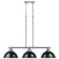 Golden Lighting Duncan 3-Light Pendant with Black Shade in Chrome, , large