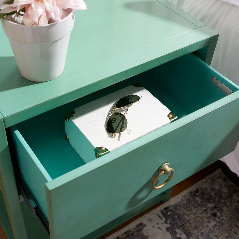 Safavieh Yudi 1 Drawer Nightstand in Turquoise, , large