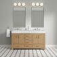 37B Alanya 60" Double Bathroom Vanity in Warm Oak with White Composite Stone Top, , large