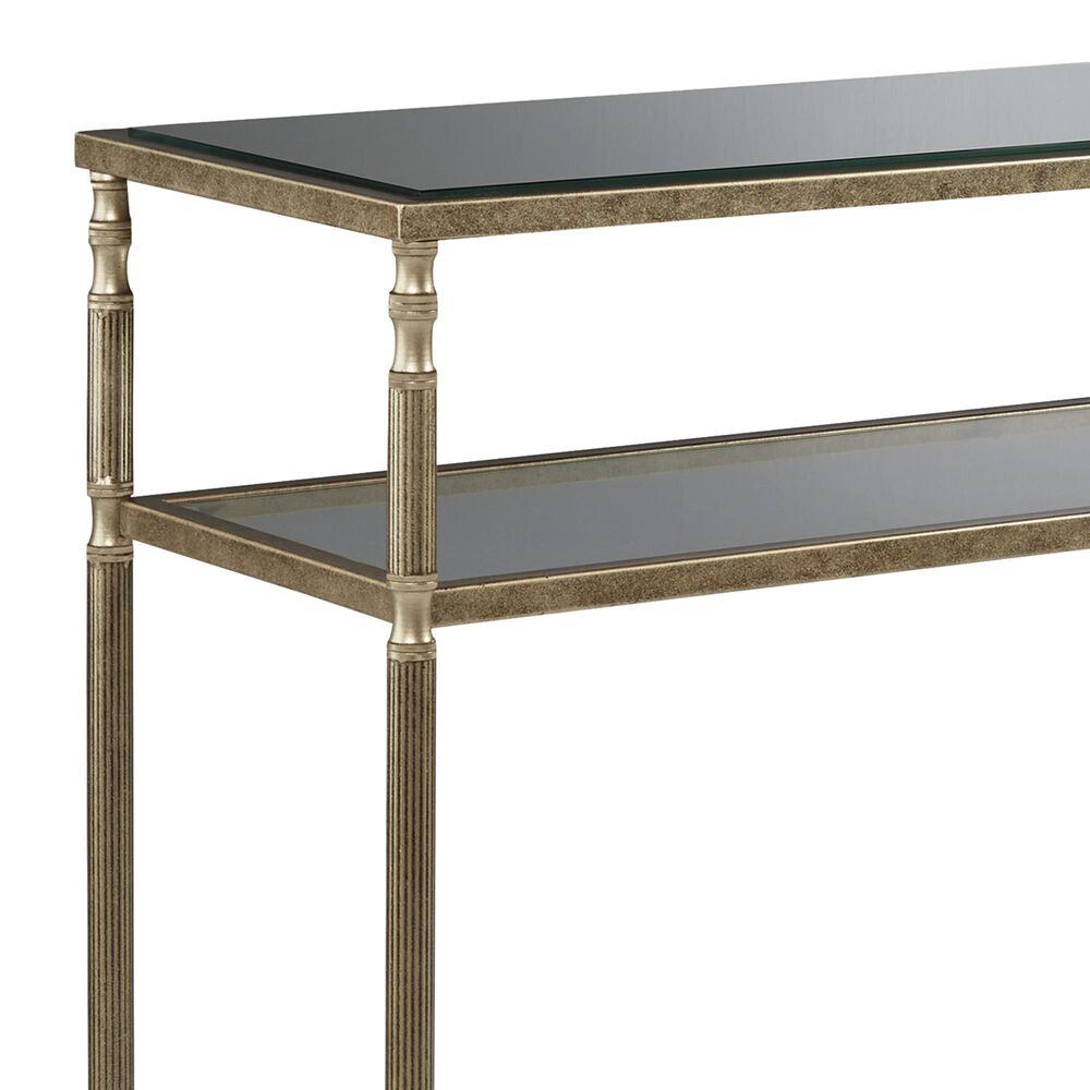 Ashley Cloverty Sofa Table in Aged Gold and Clear, , large