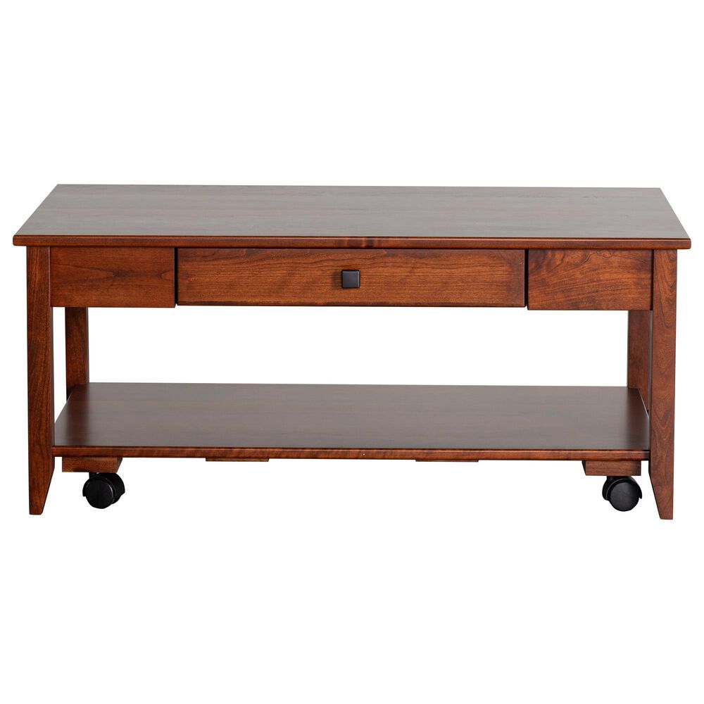 Y &amp; T Woodcraft Sienna Shaker Coffee Table with Casters in Michaels Cherry, , large