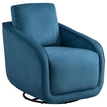 Lifestyle Solutions Lydia Swivel Accent Chair in Blue, , large