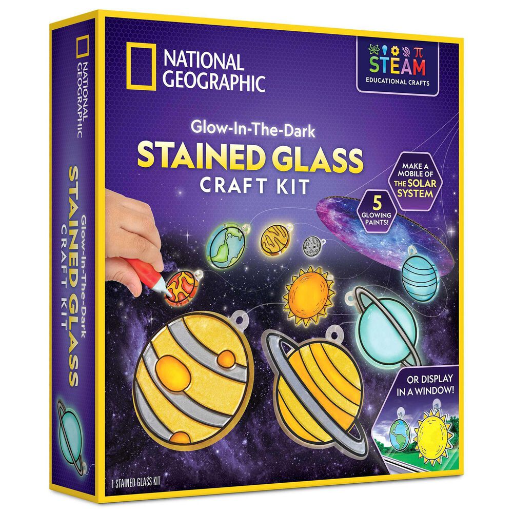 National Geographic Stained Glass Solar System Craft Kit, , large