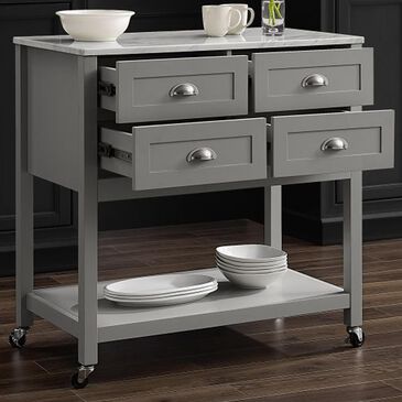 Crosley Furniture Connell Kitchen Island in Gray and White, , large