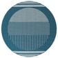 Surya Alfresco 5"3" Round Marine Blue, Light Silver, Slate Blue and Metallic Silver Indoor/Outdoor Area Rug, , large