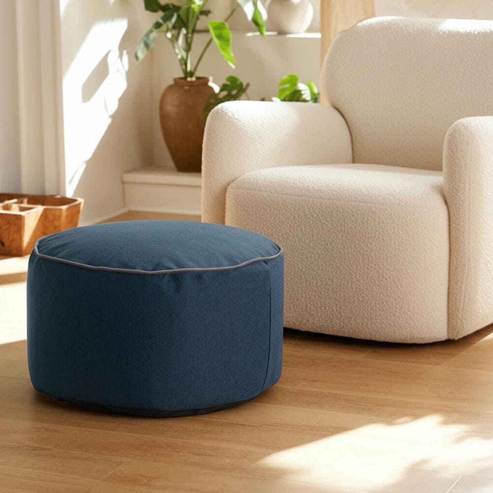 Howard Elliott Qiviut Foot Pouf in Royal, , large