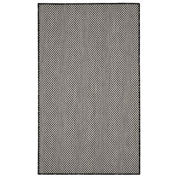 Nourison Courtyard Black and White 2" x 3" Indoor/Outdoor Area Rug, , large