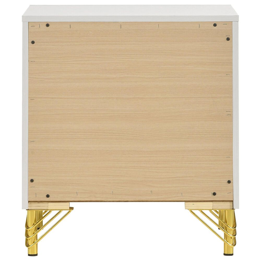 Pacific Landing Lucia 2-Drawer Nightstand in Bright White and Gold, , large