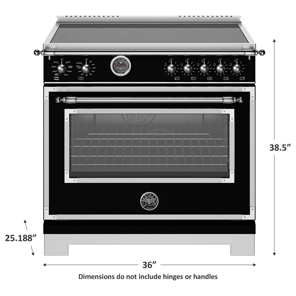 Bertazzoni Heritage 5.7 Cu. Ft. Freestanding Electric Range in Nero, , large