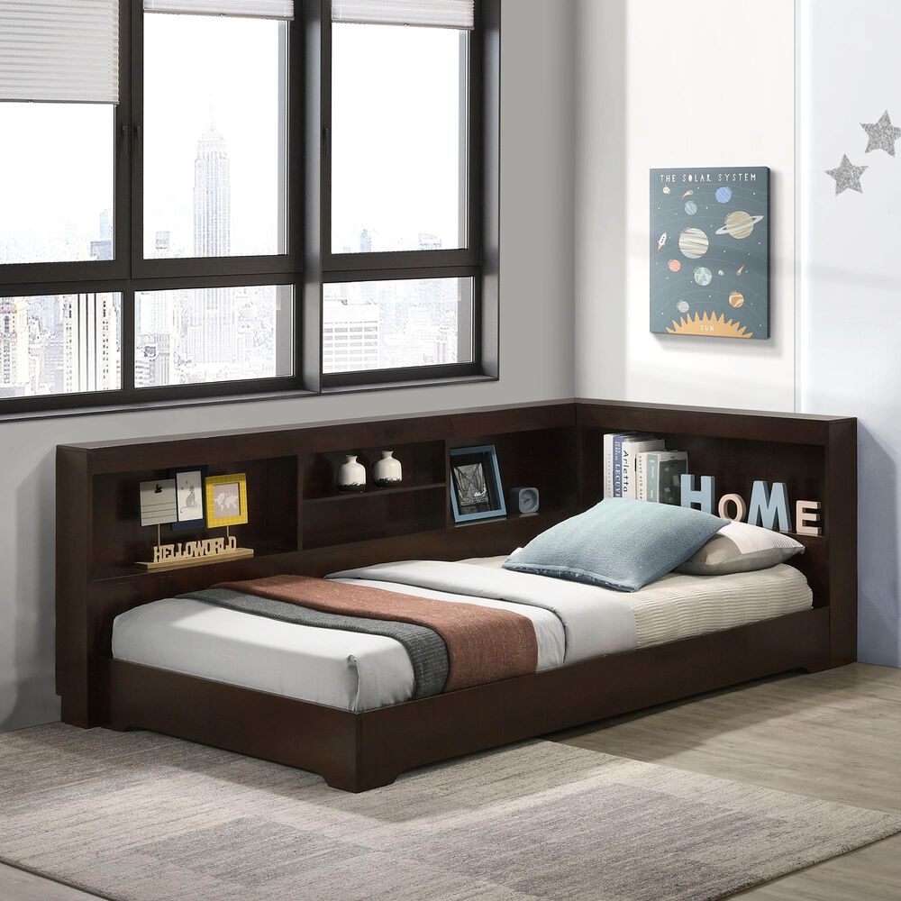 Mayberry Hill Sami Twin Corner Bed in Espresso, , large