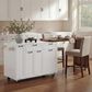 HOMLUX 102" Kitchen Island with Extendable Dining Table in White, , large