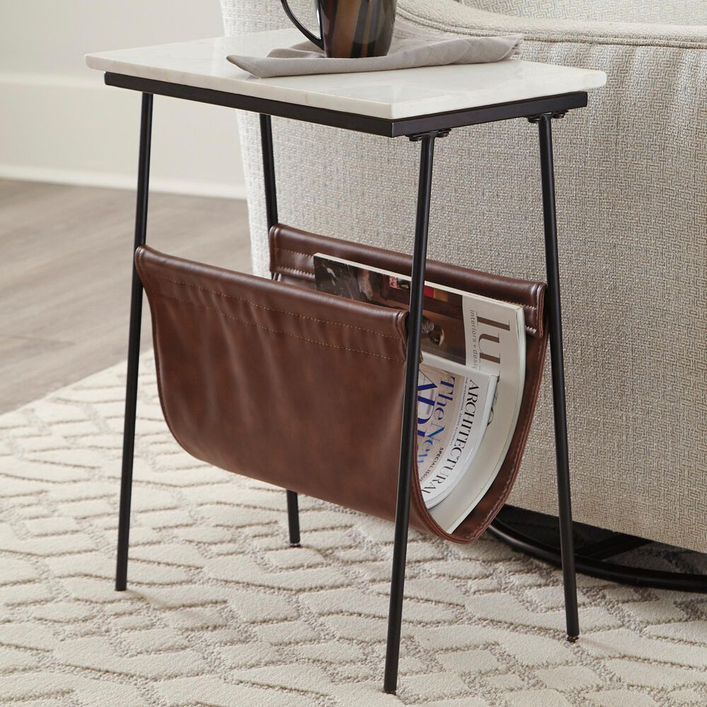 Ashley Etanbury Accent Table in Brown/Black/White, , large