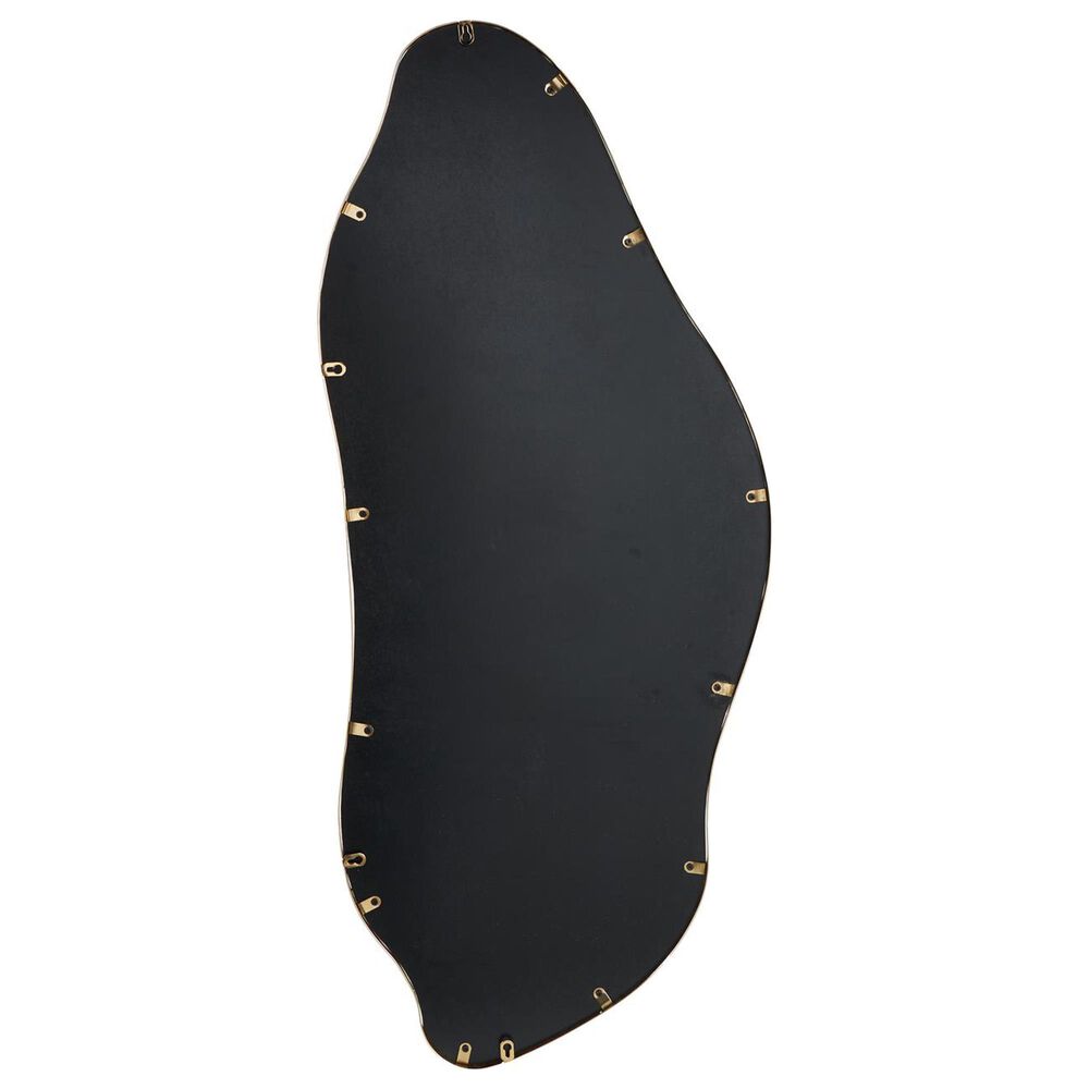Maple and Jade 48" Metal Abstract Wavy Wall Mirror in Gold, , large