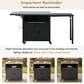 Hearth and Haven Outdoor Kitchen Island Cart with Dual Expandable Stainless Steel Tabletops in Black, , large