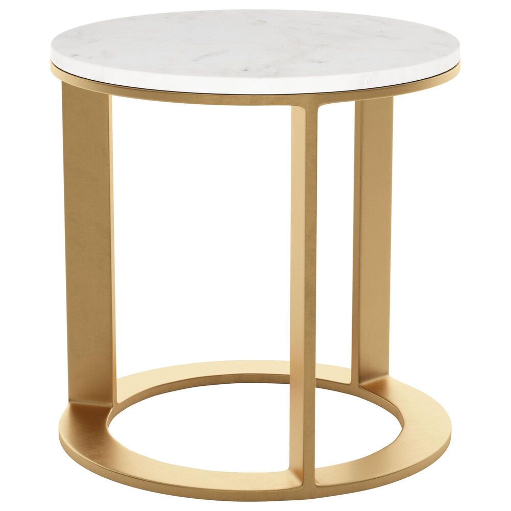 Zuo Modern Helena Side Table in Gold and White Marble, , large