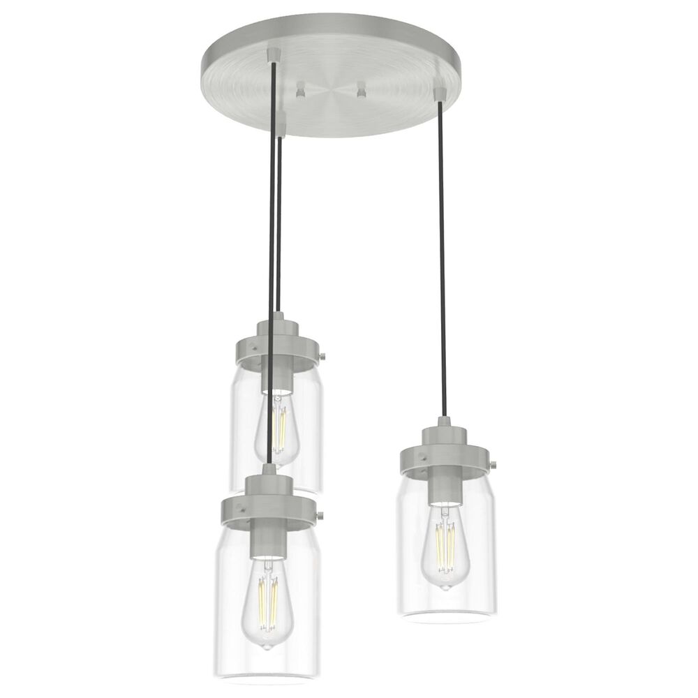 Hunter Devon Park 3-Light Cluster Round in Brushed Nickel, , large