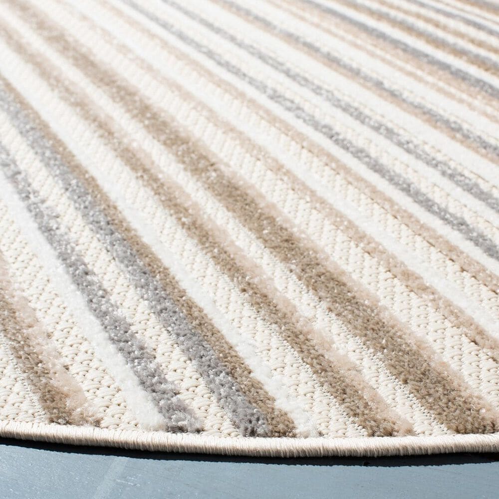 Safavieh Cabana CBN323B 6&#39;7&quot; Round Ivory and Grey Indoor/Outdoor Area Performance Rug, , large