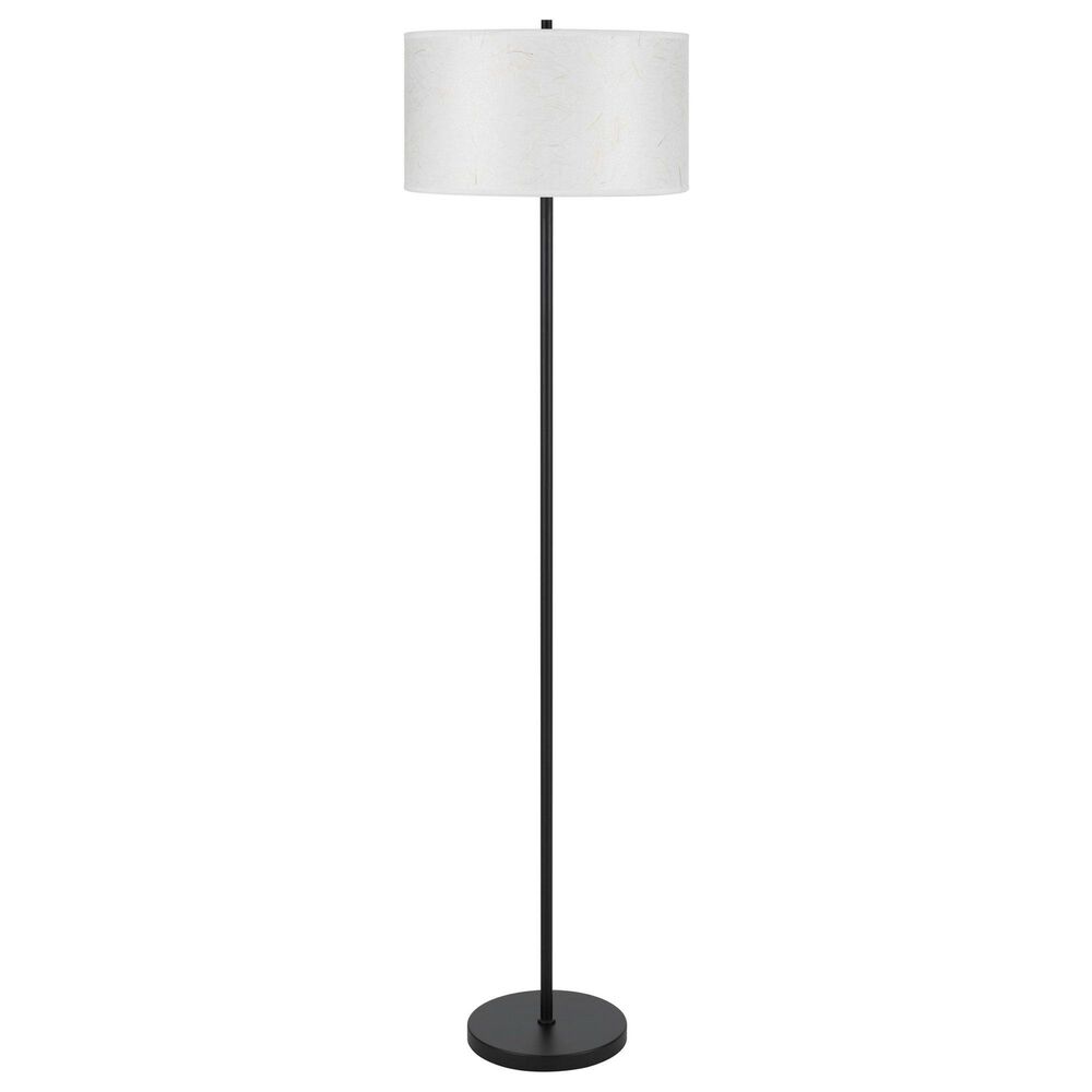 Cal Lighting Octavia Pole Lamp with White Paper Shade in Black, , large