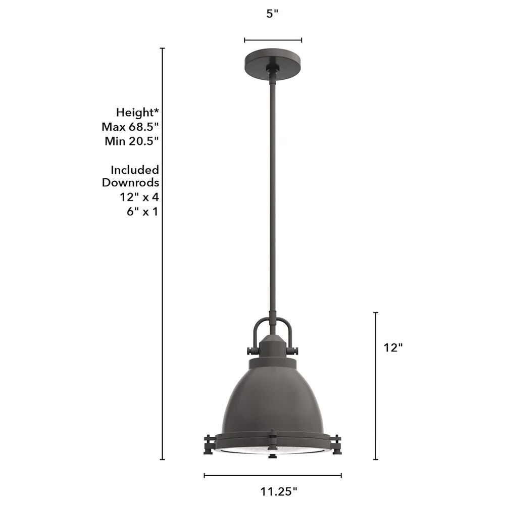 Hunter Bridgemoor 1-Light Pendant in Noble Bronze, , large