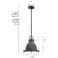 Hunter Bridgemoor 1-Light Pendant in Noble Bronze, , large