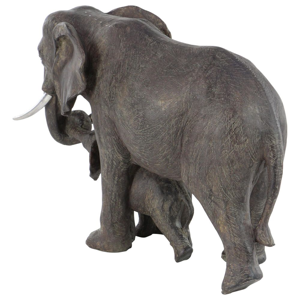 Maple and Jade Eclectic Elephant Sculpture in Dark Grey, , large