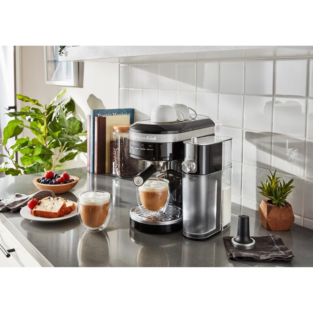 KitchenAid 47 Oz Semi-Automatic Espresso Machine in Onyx Black, , large