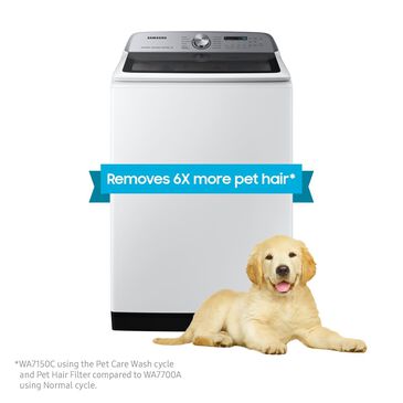Samsung 5.4 cu. ft. Smart Top Load Washer with Pet Care Solution and Super Speed Wash in White, , large