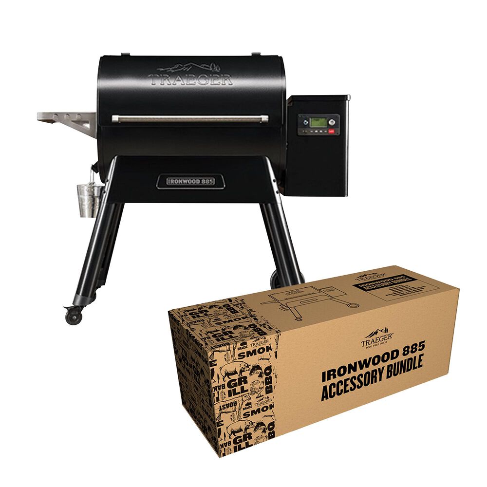 Traeger Grills Ironwood Series 885 Pellet Grill in Black + 885 Accessory Bundle, , large