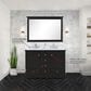 Lexora Home Dukes 48" Double Bathroom Vanity in Espresso with 2 cm White Carrara Marble Top and Rectangular Sinks, , large