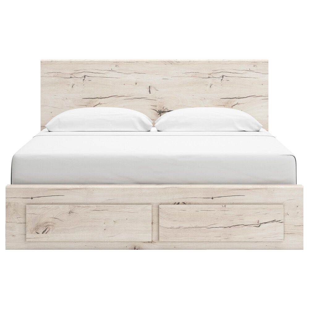 Ashley Lawroy King Panel Storage Bed in Light Natural, , large