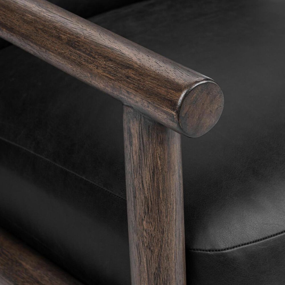 Classic Home Azoria Leather Accent Chair in Black, , large