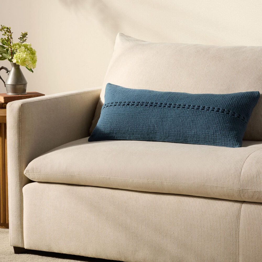 Loloi Harvey 12&quot; x 27&quot; Lumbar Throw Pillow in Blue, , large