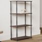 HOMLUX Turn-N-Tube 4-Tier Corner Open Storage Bookshelf in Dark Cherry and Black, , large