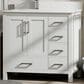 Lexora Home Jacques 36" Left Offset Single Bathroom Vanity in White with 2 cm White Quartz Top and Rectangular Sink, , large