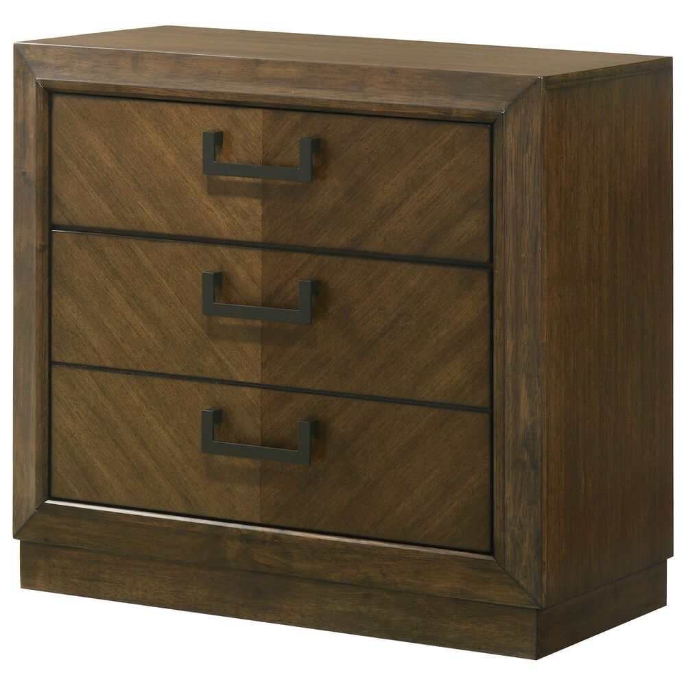Crown Mark Lakecrest 4 Piece King Bedroom Set in Medium Brown, , large