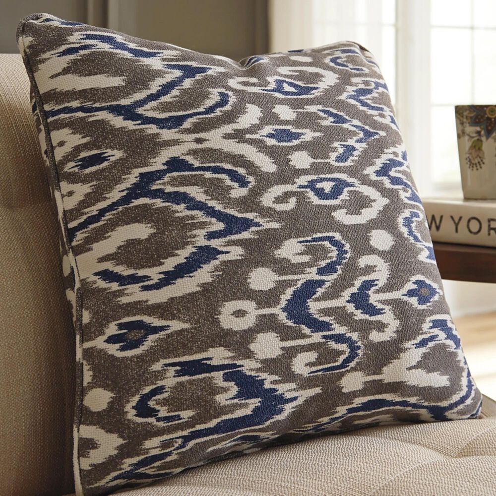 Signature Design by Ashley Kenley Pillow in Blue and Brown, , large