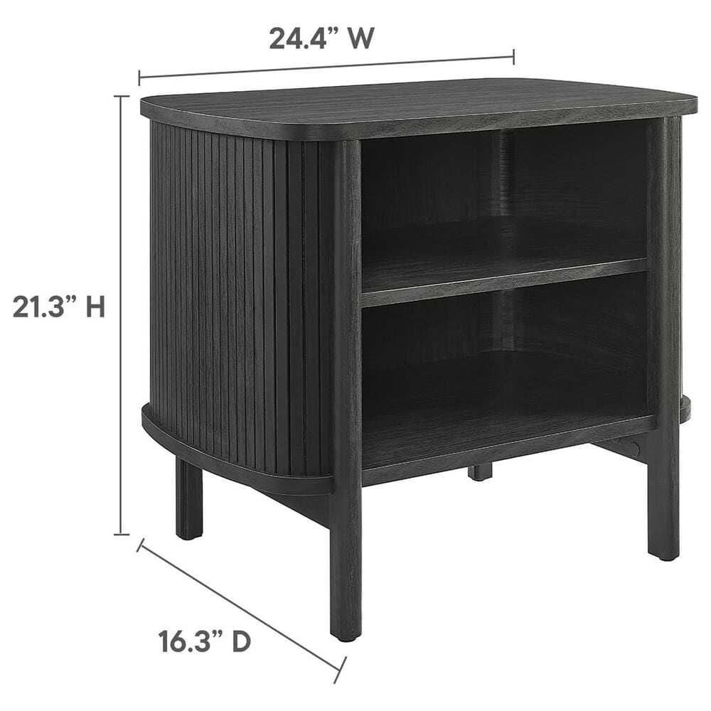 Modway Cadence Open 2 Shelves Nightstand in Black, , large
