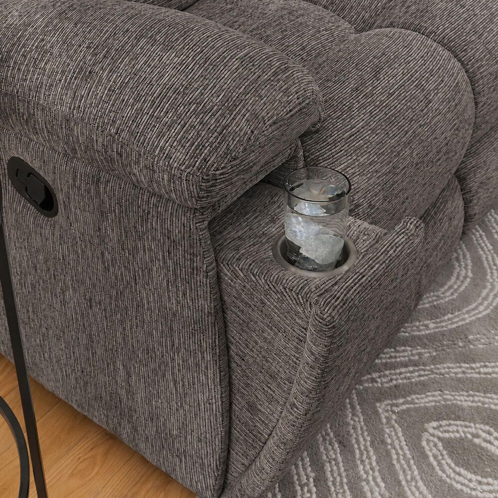 Simeon Collection Buster Manual Reclining Console Loveseat in Cabot Stone, , large