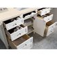 James Martin Vanities Brittany 30" Single Bathroom Vanity in Bright White with 3 cm Eternal Marfil Quartz Top and Rectangle Sink, , large