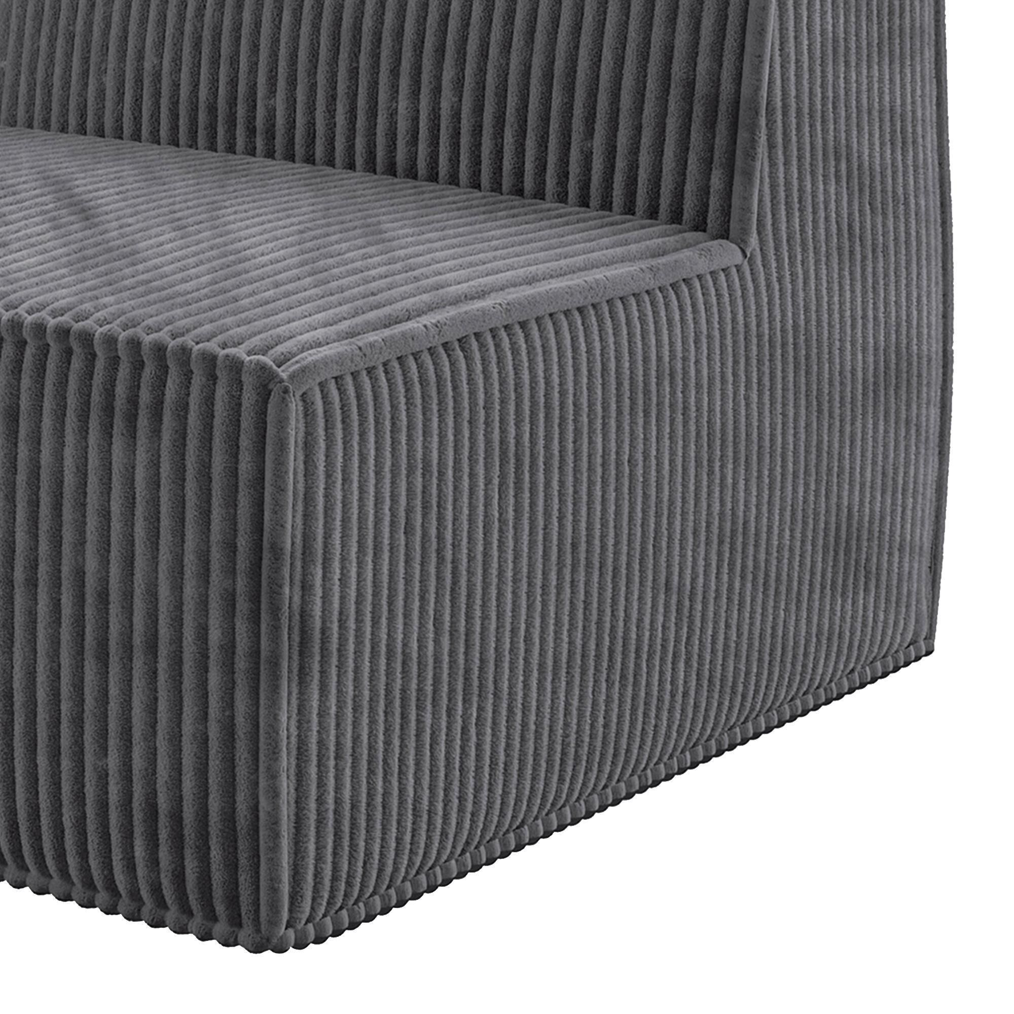 Furniture of America Facil 3-Piece Modular Armless Sofa in Dark Gray