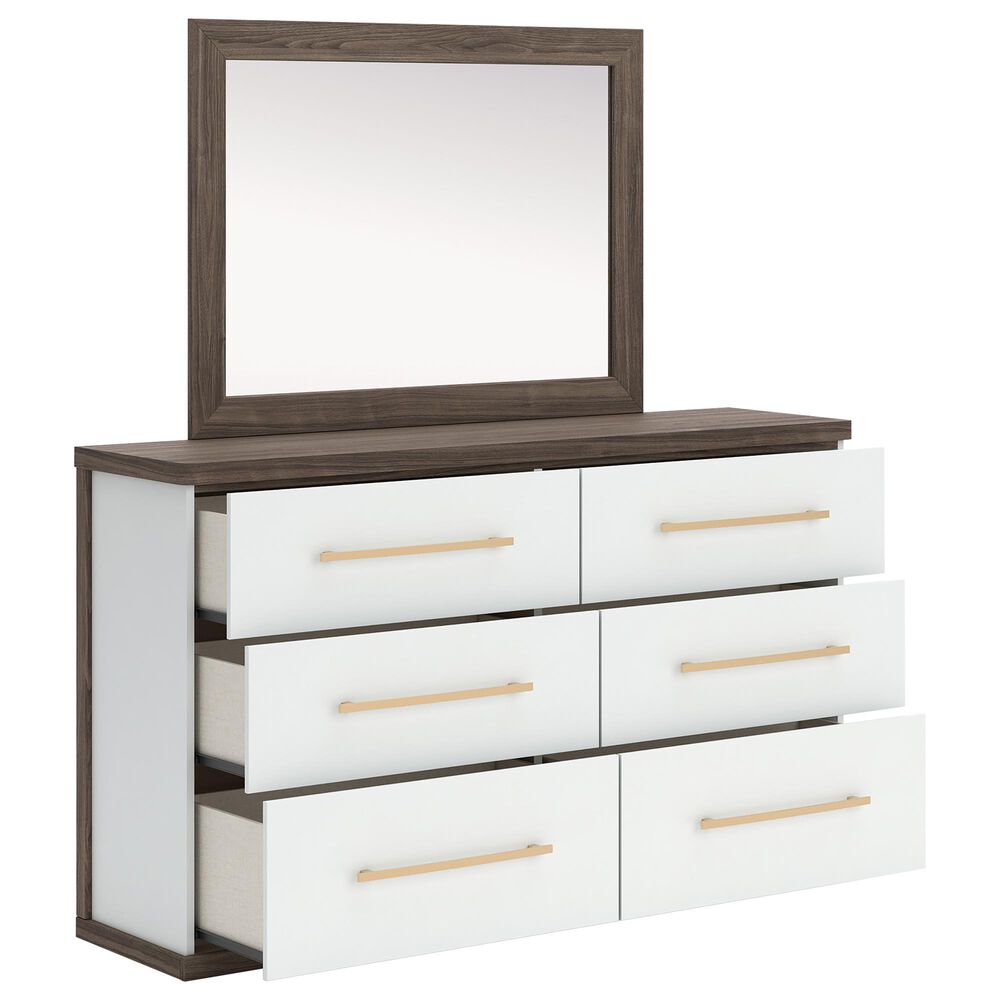 Ashley Kendanport 4 Piece Queen Bedroom Set in Brown and White, , large