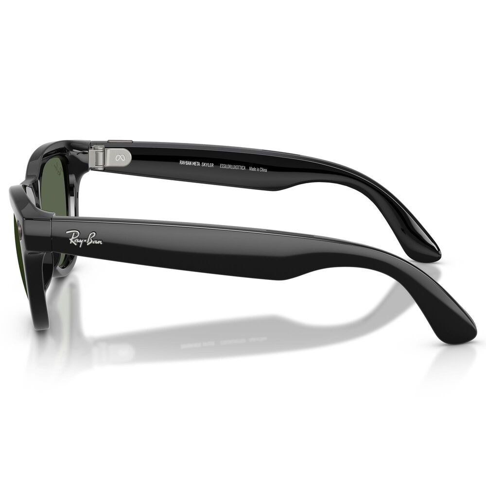 Rayban Glasses Skyler Gen 2 Sunglasses with Green Lenses in Shiny Black, , large