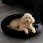 Hallmart Collectibles Hooded Medium Round Cuddler Pet Bed in Black, , large