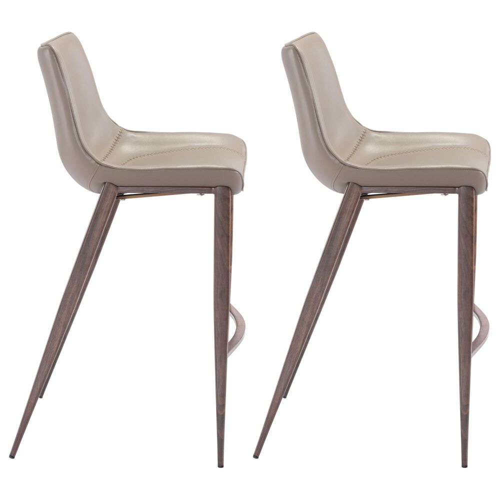 Zuo Modern Magnus Bar Stool in Gray &#40;Set of 2&#41;, , large