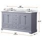 Lexora Home Dukes 60" Double Bathroom Vanity in Dark Grey with White Carrara Marble Top and Rectangular Sinks, , large