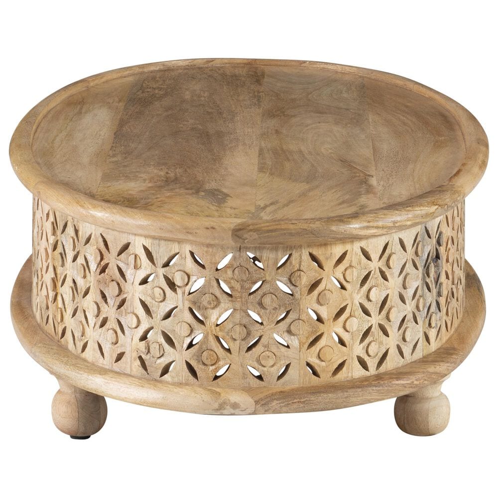 Linon Home Decor Inora Oval Coffee Table in Natural, , large